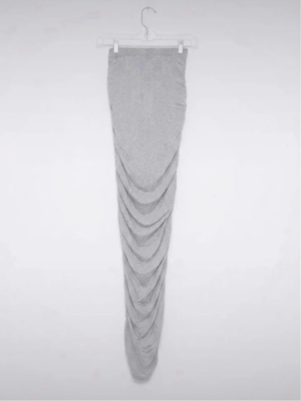 Gray clinched tube top dress